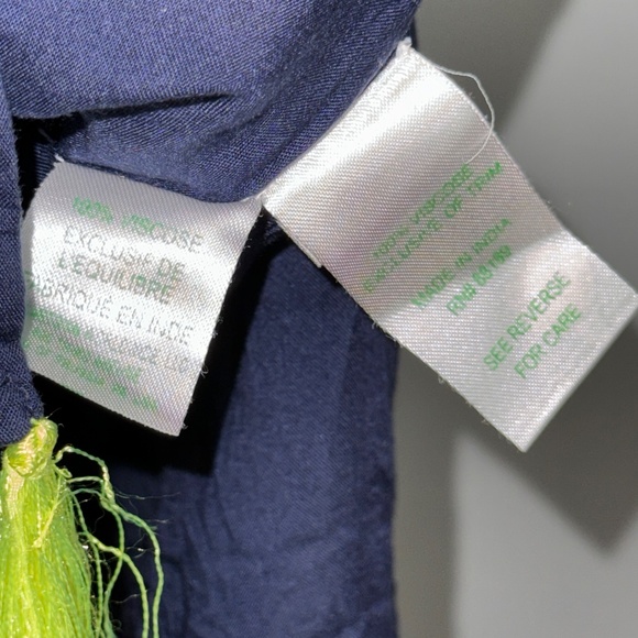 EUC Lilly Pulitzer Castilla Tunic Coverup Navy Lime Green Embroidery S/M - Picture 5 of 7